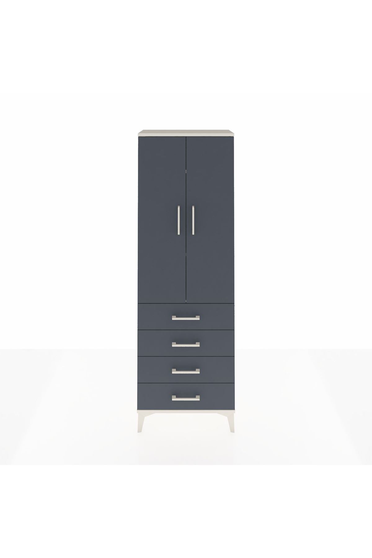 Arges Dolap 3 Raflı 4 Çekmeceli 2 Kapaklı 60x30x182 - S23M005V2A