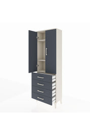 Arges Dolap 3 Raflı 4 Çekmeceli 2 Kapaklı 60x30x182 - S23M005V2A