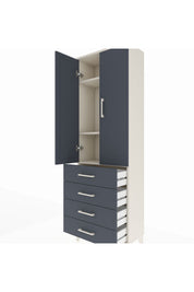 Arges Dolap 3 Raflı 4 Çekmeceli 2 Kapaklı 60x30x182 - S23M005V2A