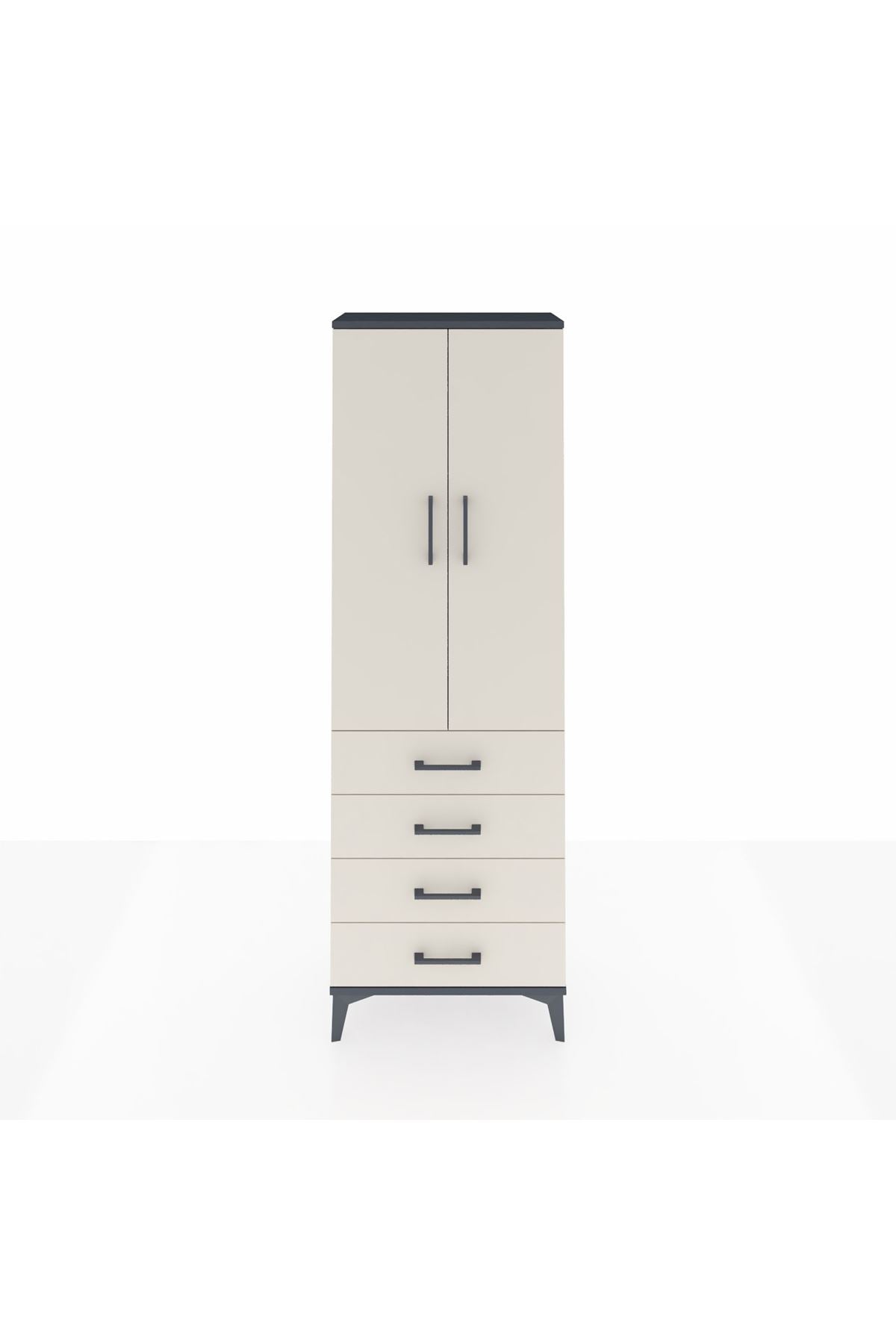 Arges Dolap 3 Raflı 4 Çekmeceli 2 Kapaklı 60x30x182 - S23M005V4A