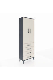Arges Dolap 3 Raflı 4 Çekmeceli 2 Kapaklı 60x30x182 - S23M005V4A