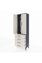 Arges Dolap 3 Raflı 4 Çekmeceli 2 Kapaklı 60x30x182 - S23M005V4A