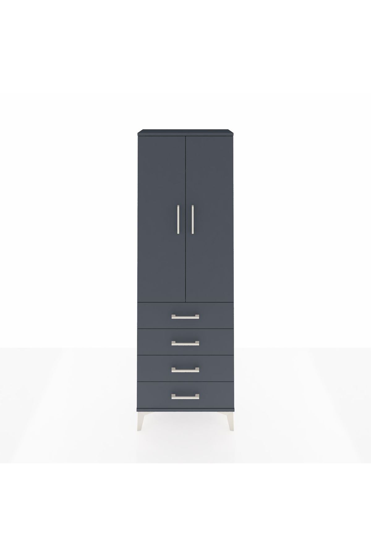Arges Dolap 3 Raflı 4 Çekmeceli 2 Kapaklı 60x30x182 - S23M005V5A