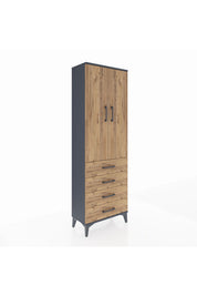 Arges Dolap 3 Raflı 4 Çekmeceli 2 Kapaklı 60x30x182 - S23M005V6A