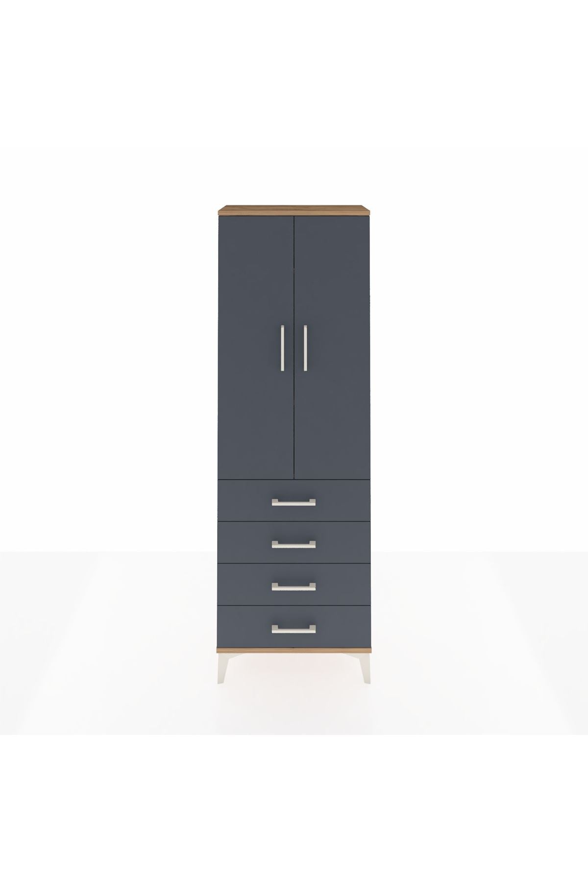 Arges Dolap 3 Raflı 4 Çekmeceli 2 Kapaklı 60x30x182 - S23M005V8A