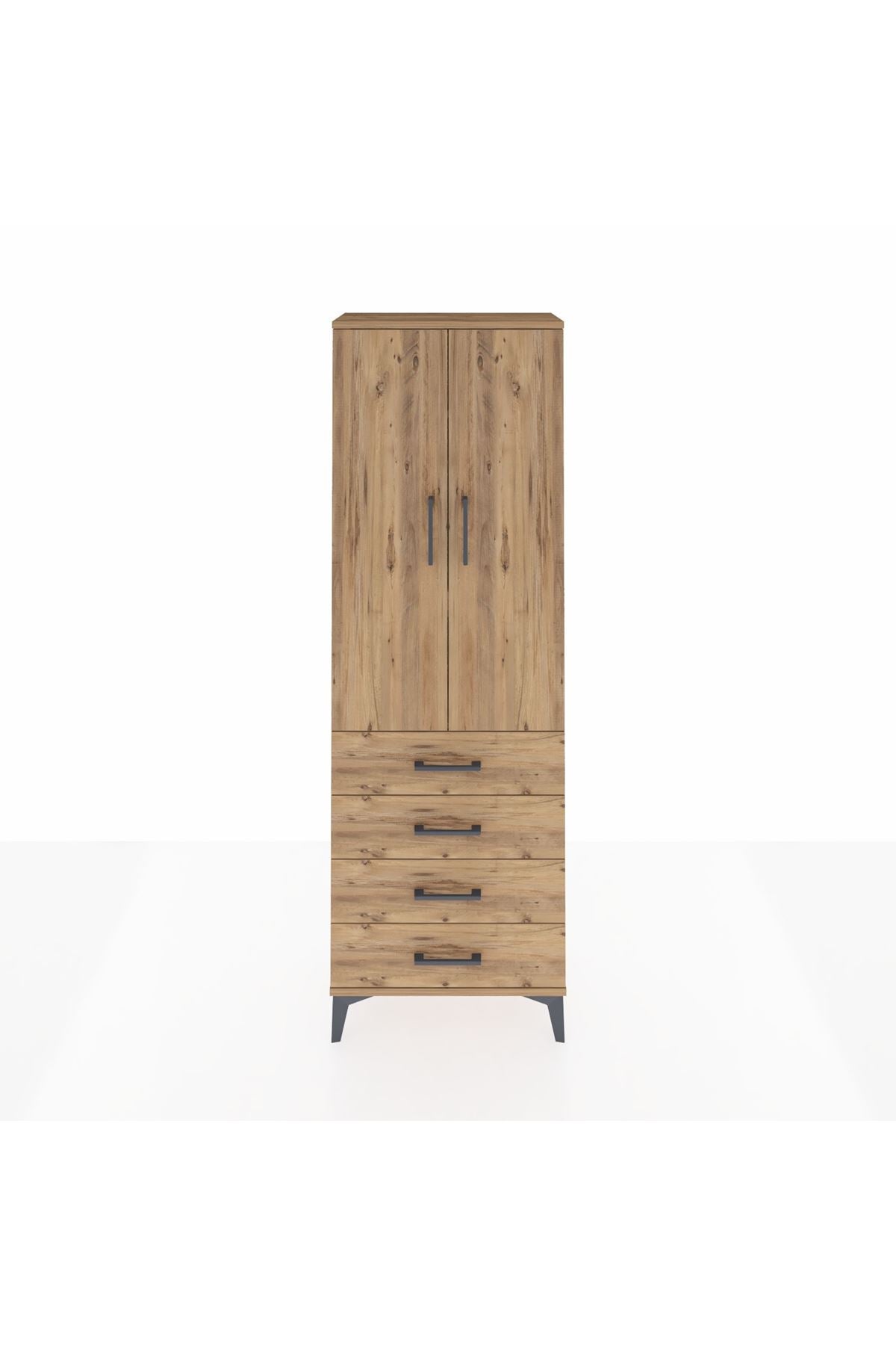 Arges Dolap 3 Raflı 4 Çekmeceli 2 Kapaklı 60x30x182 - S23M005V9A