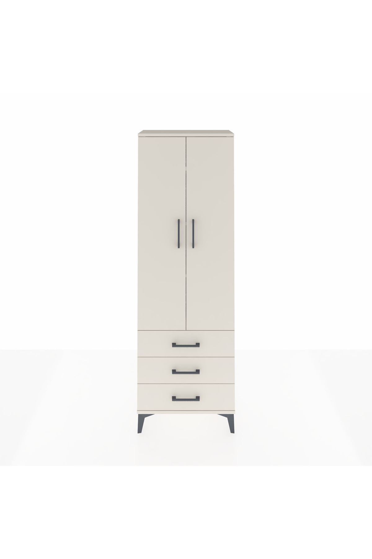 Arges Dolap 4 Raflı 3 Çekmeceli 2 Kapaklı 60x30x182 - S23M006V1A