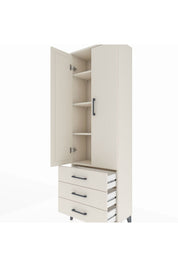 Arges Dolap 4 Raflı 3 Çekmeceli 2 Kapaklı 60x30x182 - S23M006V1A