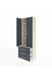 Arges Dolap 4 Raflı 3 Çekmeceli 2 Kapaklı 60x30x182 - S23M006V2A
