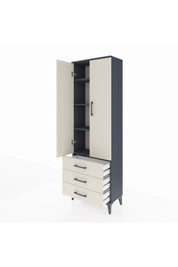 Arges Dolap 4 Raflı 3 Çekmeceli 2 Kapaklı 60x30x182 - S23M006V4A