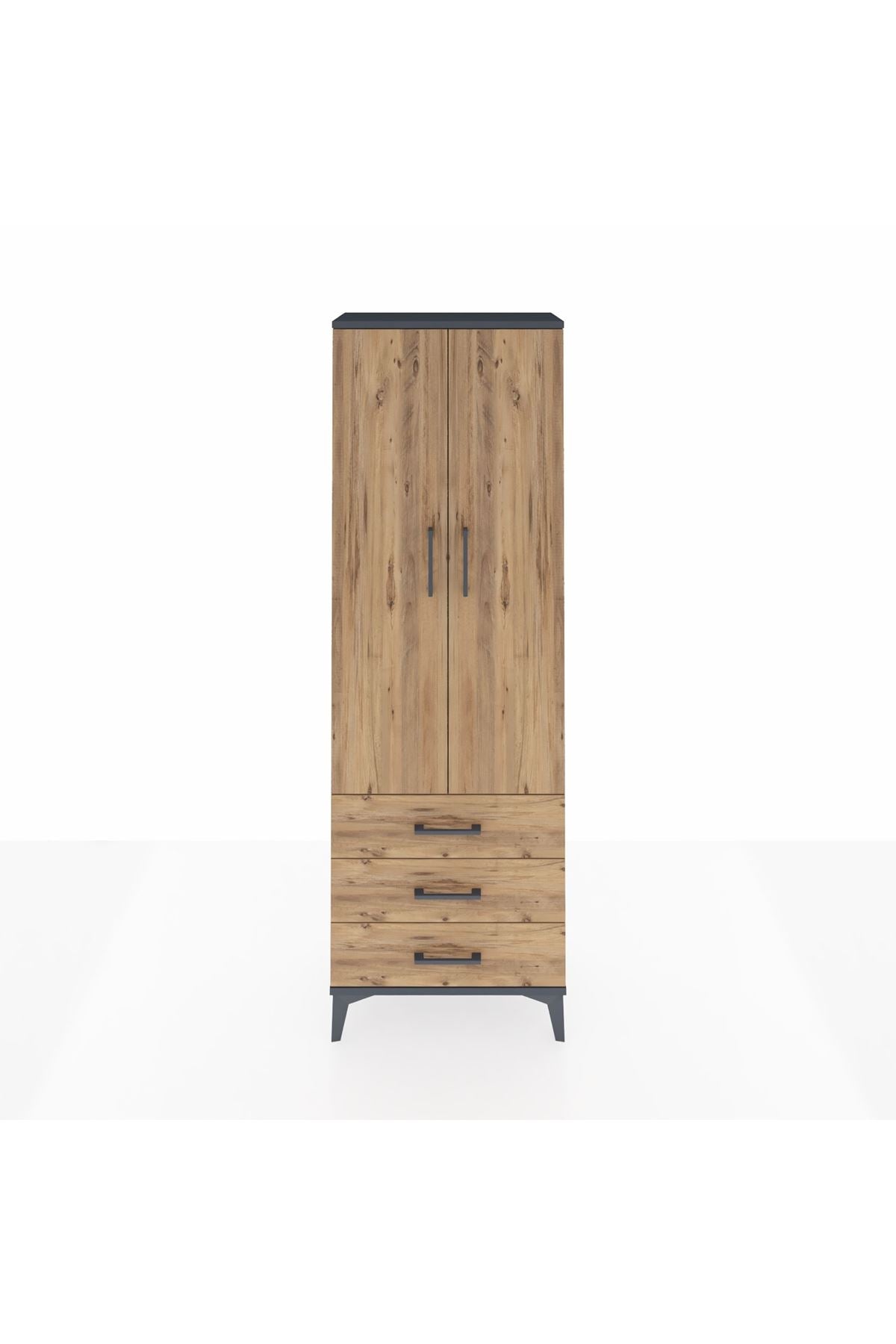 Arges Dolap 4 Raflı 3 Çekmeceli 2 Kapaklı 60x30x182 - S23M006V6A