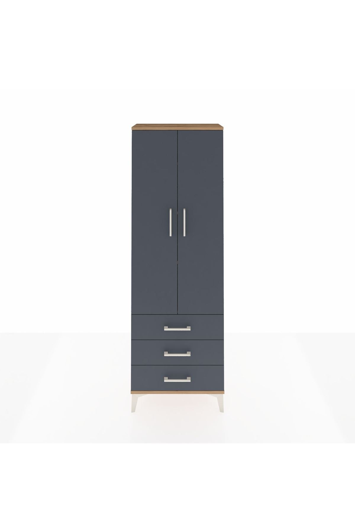 Arges Dolap 4 Raflı 3 Çekmeceli 2 Kapaklı 60x30x182 - S23M006V8A