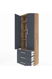 Arges Dolap 4 Raflı 3 Çekmeceli 2 Kapaklı 60x30x182 - S23M006V8A