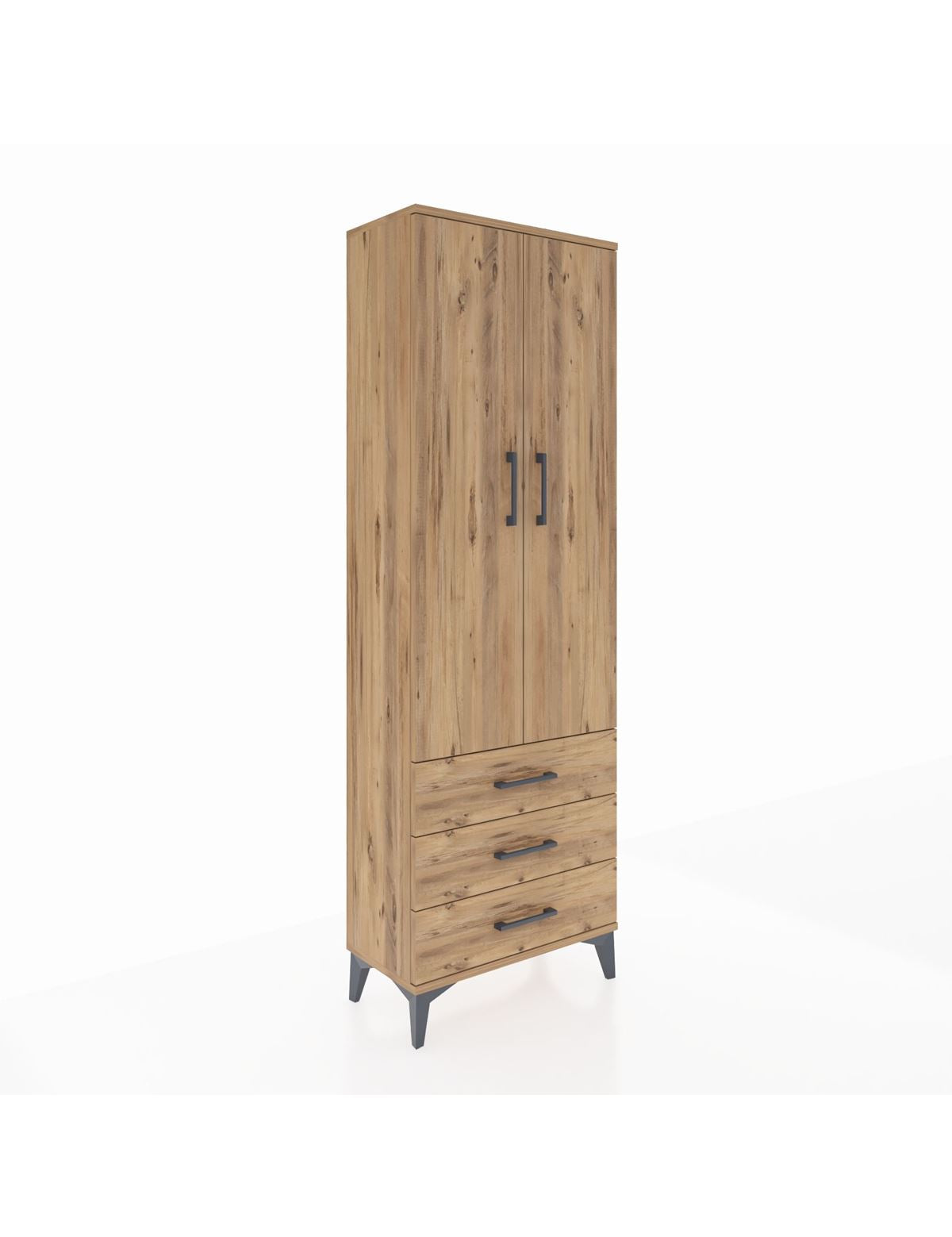 Arges Dolap 4 Raflı 3 Çekmeceli 2 Kapaklı 60x30x182 - S23M006V9A