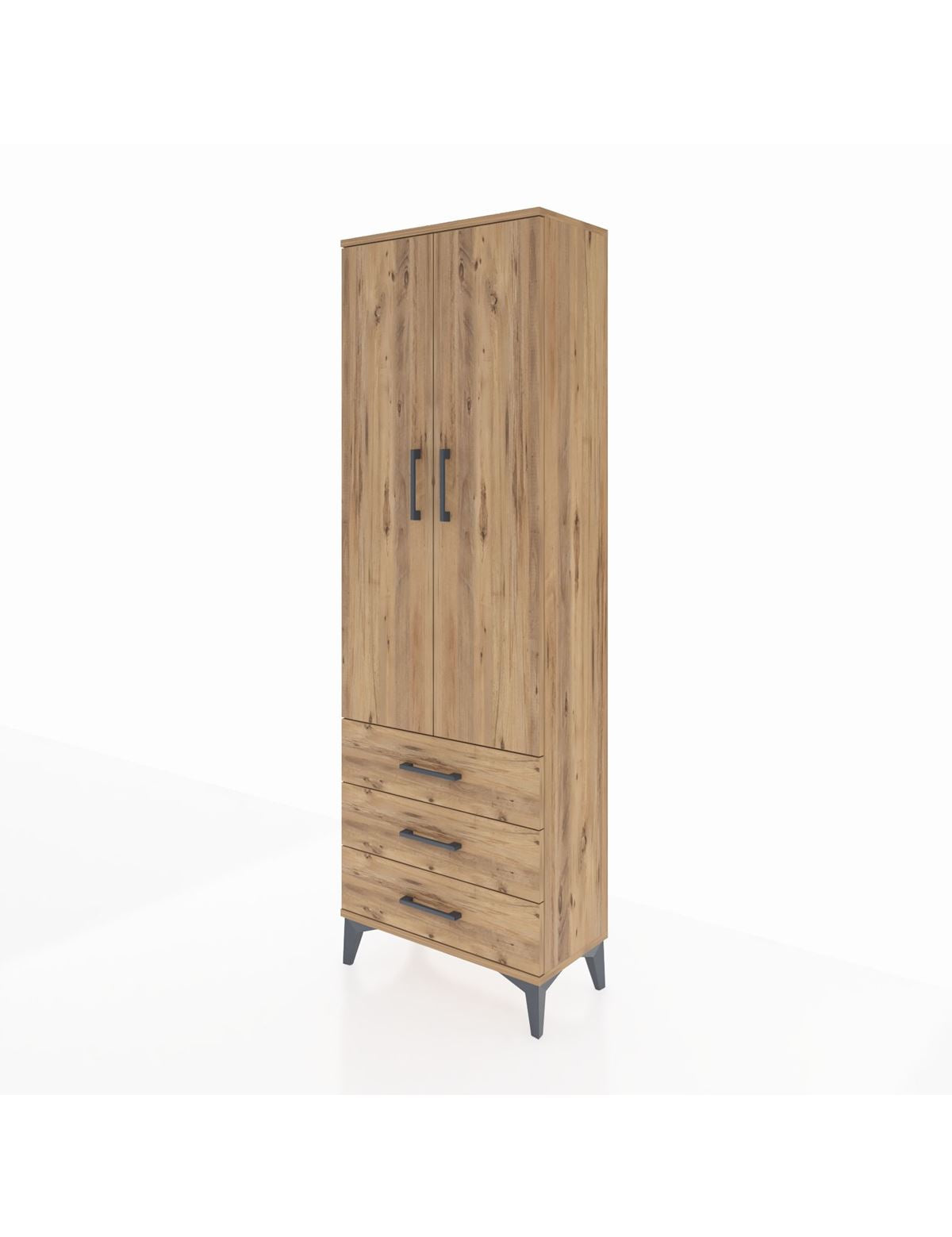 Arges Dolap 4 Raflı 3 Çekmeceli 2 Kapaklı 60x30x182 - S23M006V9A