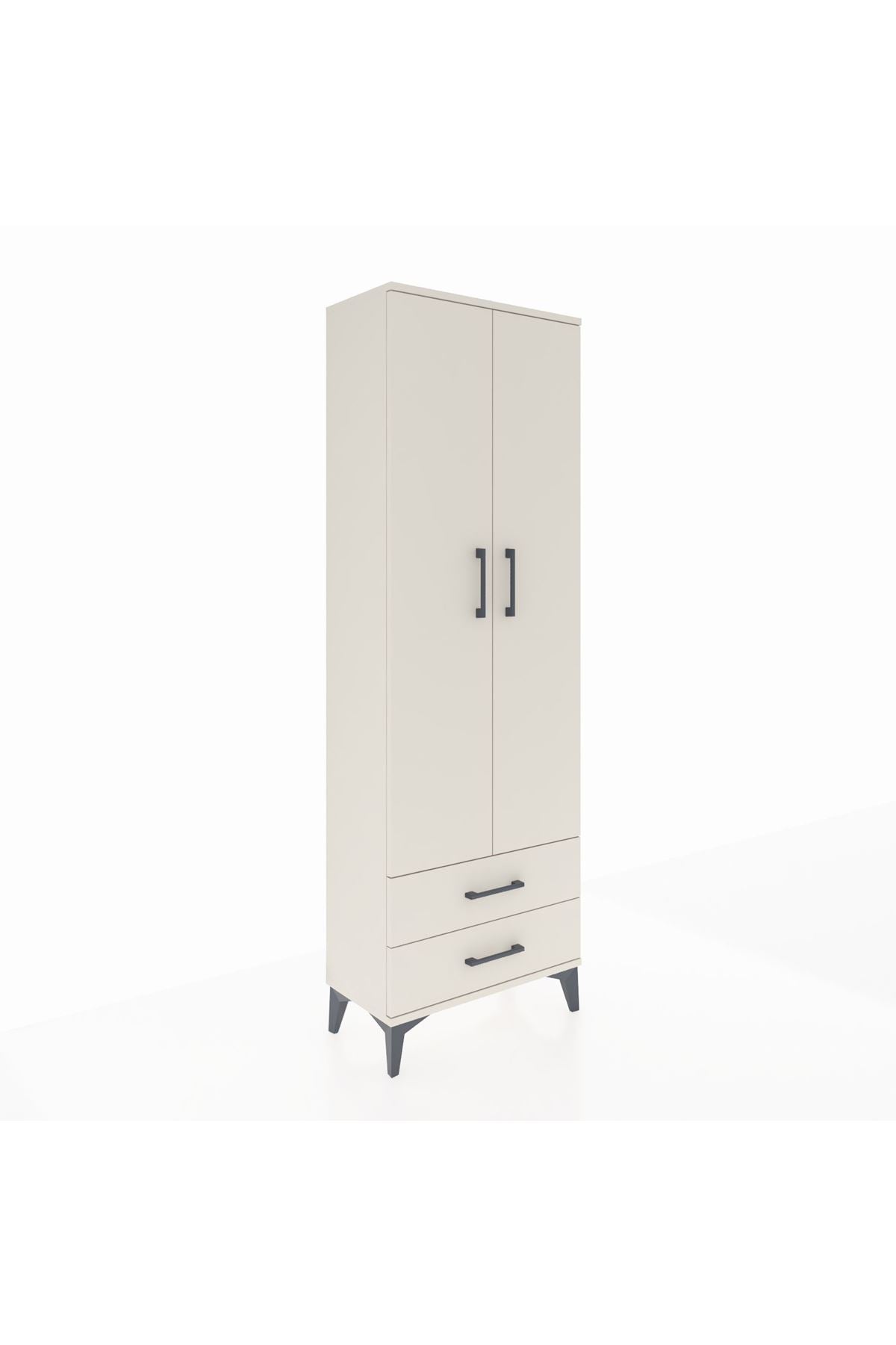 Arges Dolap 5 Raflı 2 Çekmeceli 2 Kapaklı 60x30x182 - S23M007V1A