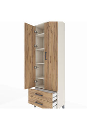 Arges Dolap 5 Raflı 2 Çekmeceli 2 Kapaklı 60x30x182 - S23M007V3A