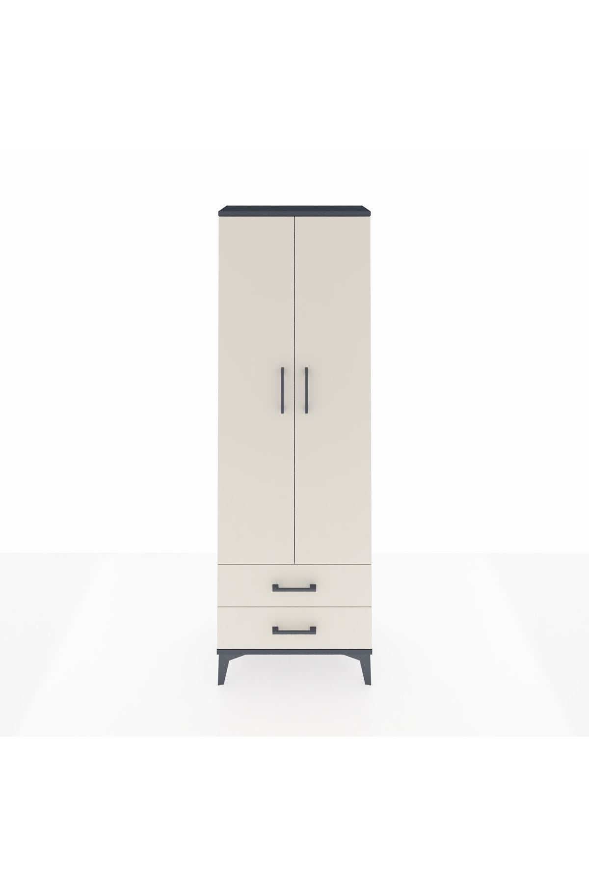 Arges Dolap 5 Raflı 2 Çekmeceli 2 Kapaklı 60x30x182 - S23M007V4A