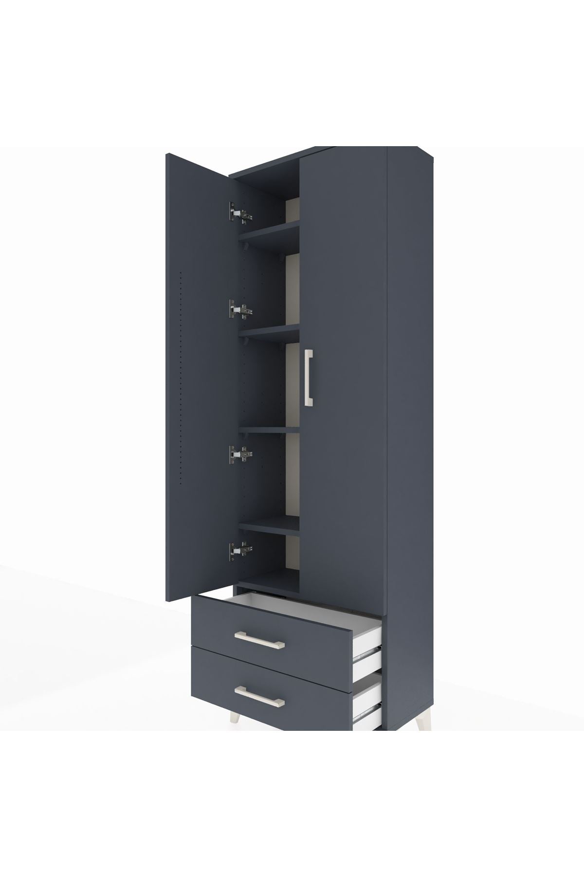 Arges Dolap 5 Raflı 2 Çekmeceli 2 Kapaklı 60x30x182 - S23M007V5A