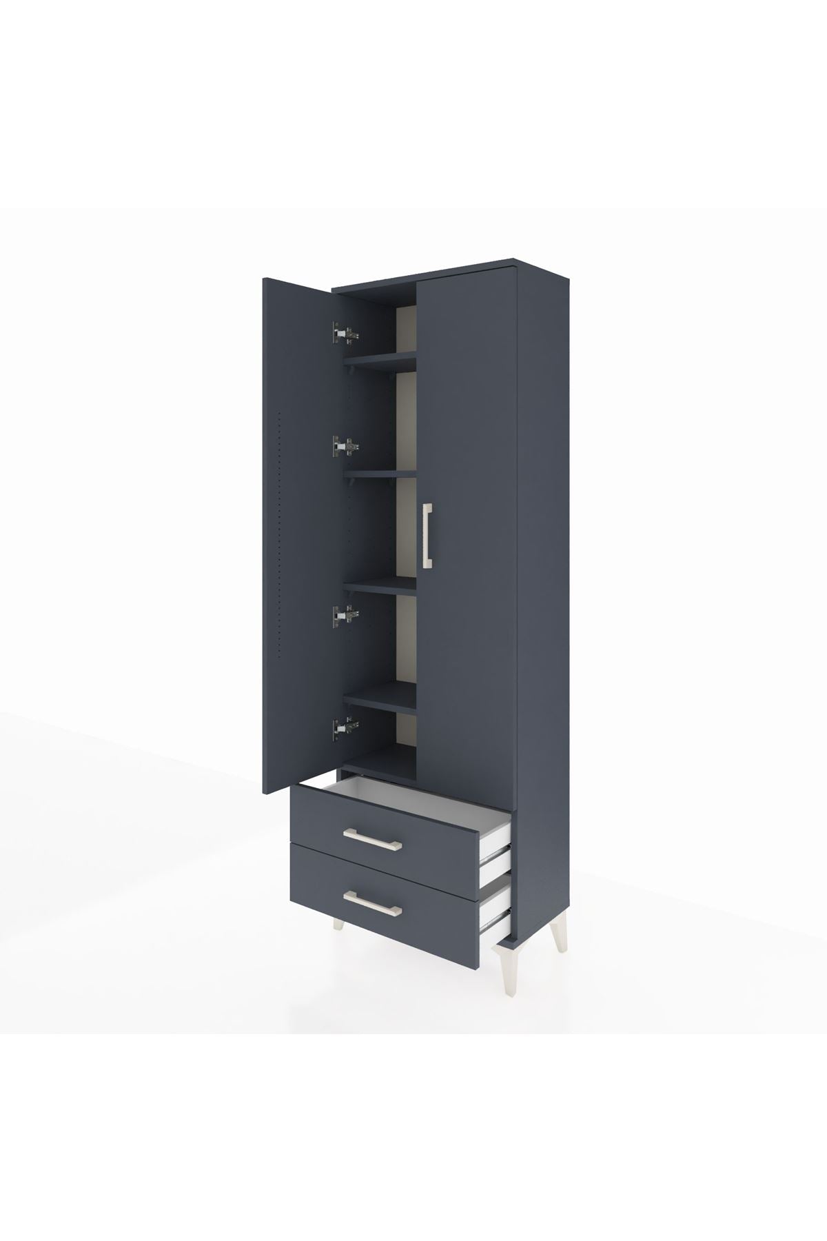 Arges Dolap 5 Raflı 2 Çekmeceli 2 Kapaklı 60x30x182 - S23M007V5A