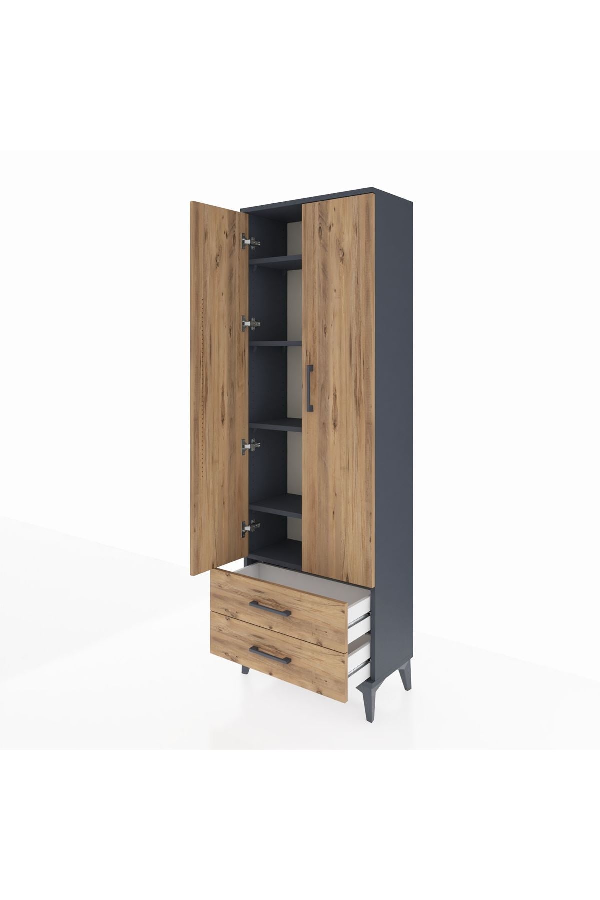 Arges Dolap 5 Raflı 2 Çekmeceli 2 Kapaklı 60x30x182 - S23M007V6A