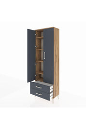 Arges Dolap 5 Raflı 2 Çekmeceli 2 Kapaklı 60x30x182 - S23M007V8A