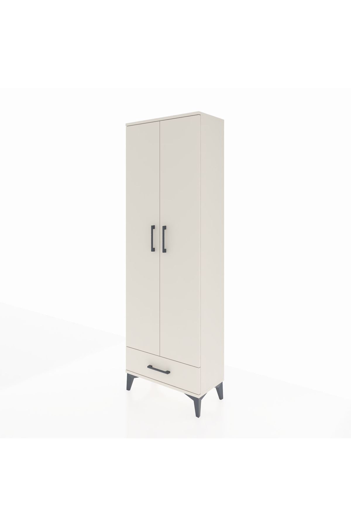 Arges Dolap 5 Raflı Tek Çekmeceli 2 Kapaklı 60x30x182 - S23M008V1A