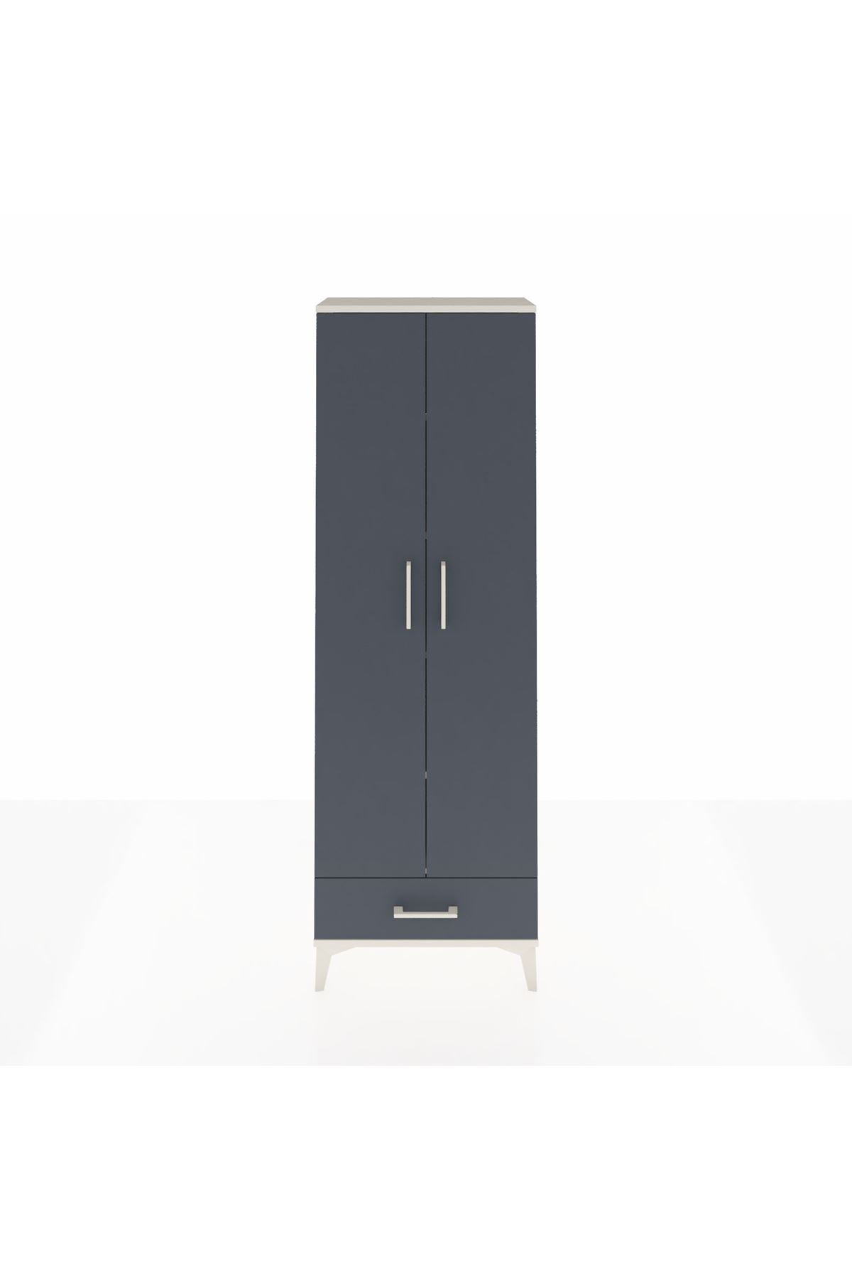 Arges Dolap 5 Raflı Tek Çekmeceli 2 Kapaklı 60x30x182 - S23M008V2A