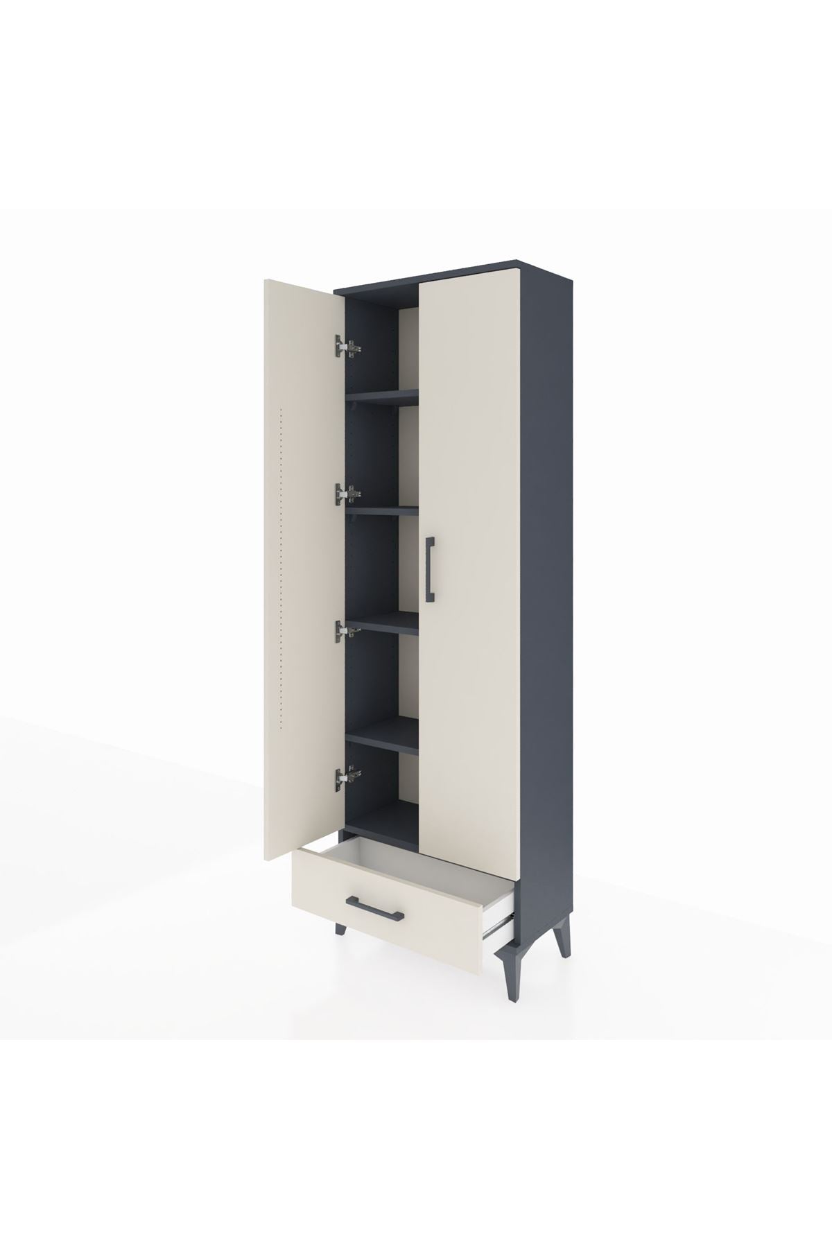 Arges Dolap 5 Raflı Tek Çekmeceli 2 Kapaklı 60x30x182 - S23M008V4A