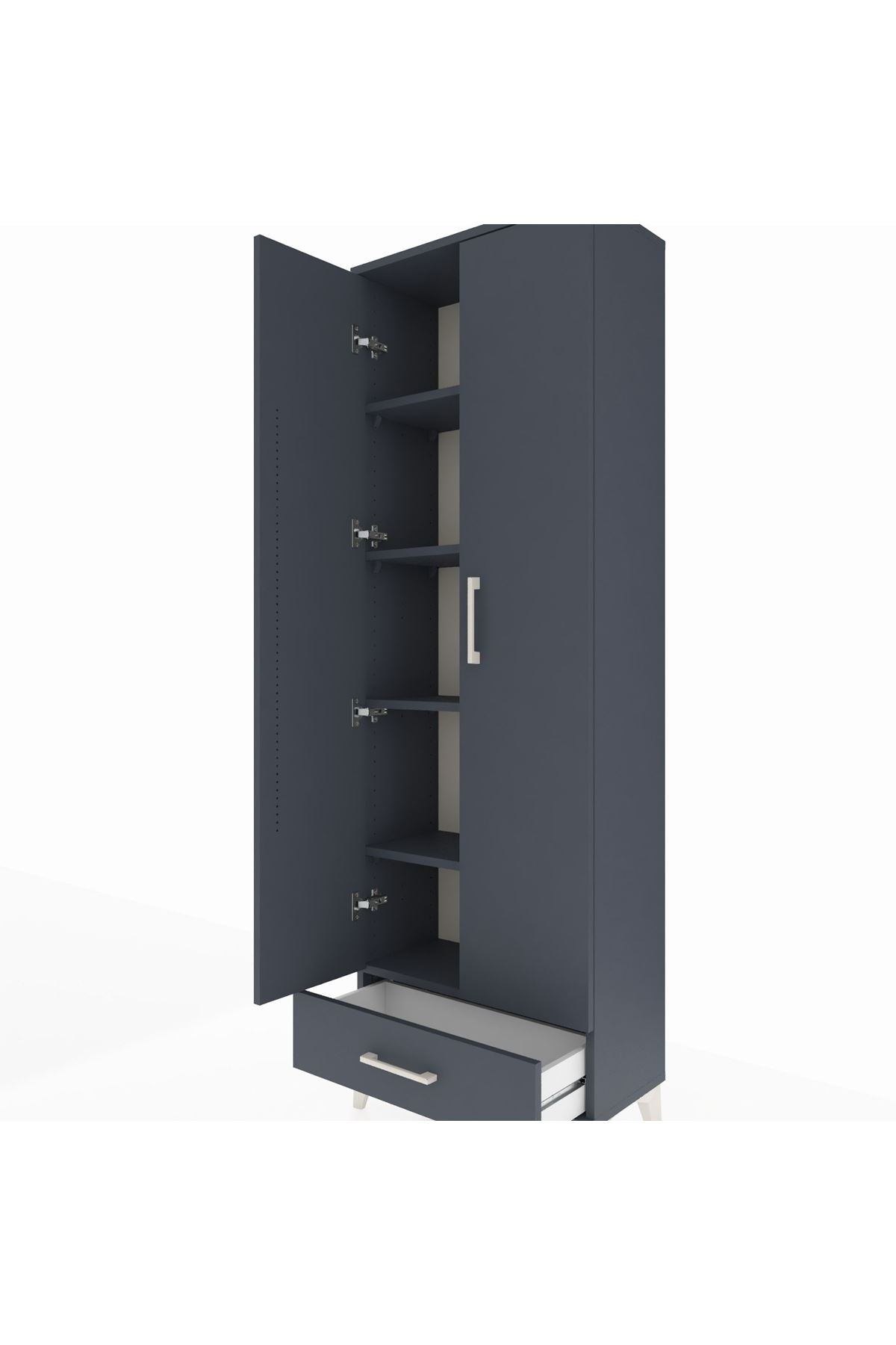 Arges Dolap 5 Raflı Tek Çekmeceli 2 Kapaklı 60x30x182 - S23M008V5A