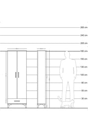 Arges Dolap 5 Raflı Tek Çekmeceli 2 Kapaklı 60x30x182 - S23M008V8A