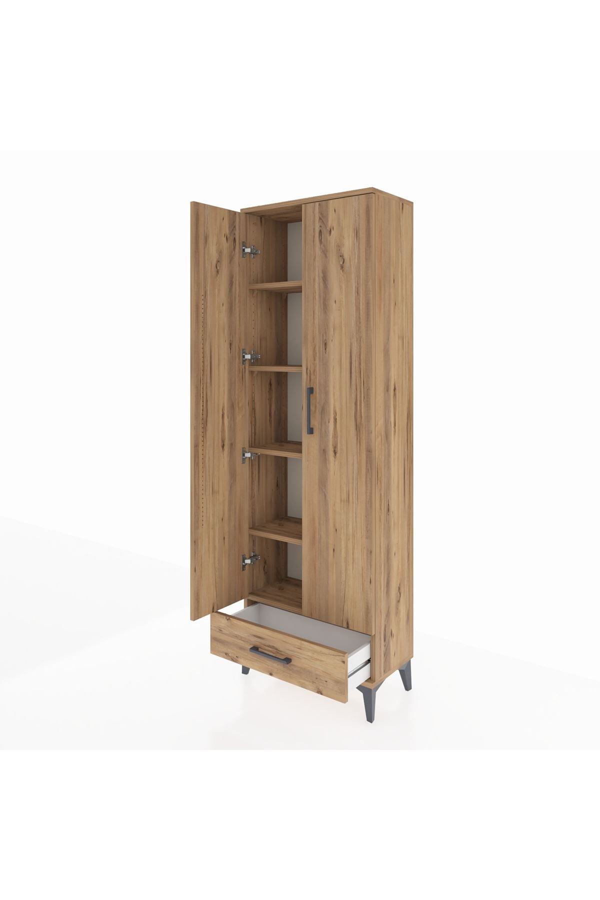 Arges Dolap 5 Raflı Tek Çekmeceli 2 Kapaklı 60x30x182 - S23M008V9A