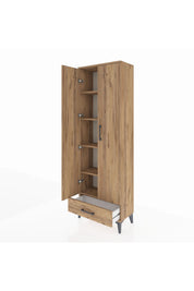 Arges Dolap 5 Raflı Tek Çekmeceli 2 Kapaklı 60x30x182 - S23M008V9A