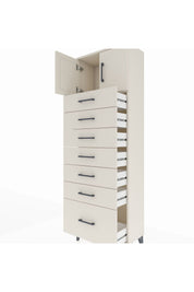 Arges Dolap Tek Raflı 7 Çekmeceli 2 Kapaklı 60x30x182 - S23M010V1A
