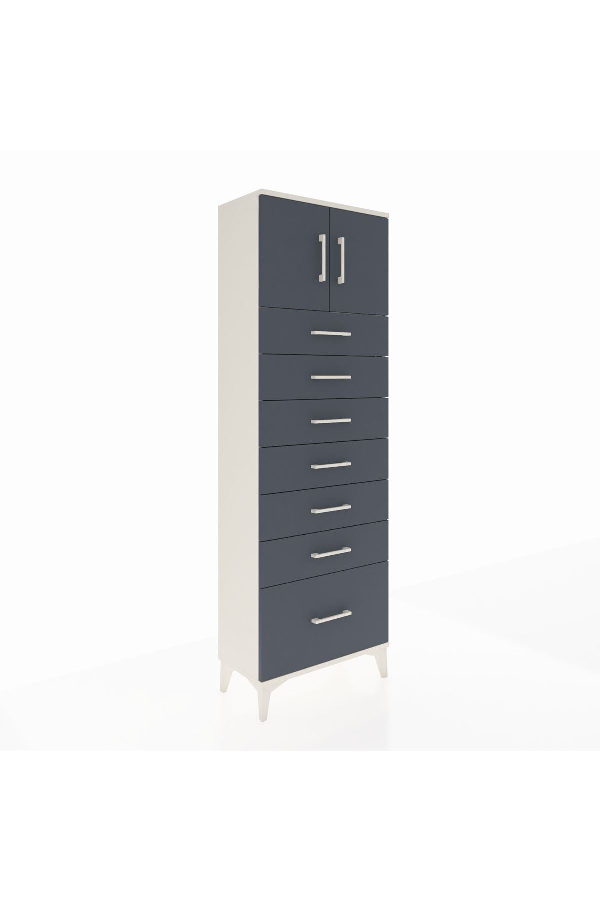 Arges Dolap Tek Raflı 7 Çekmeceli 2 Kapaklı 60x30x182 - S23M010V2A