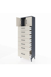 Arges Dolap Tek Raflı 7 Çekmeceli 2 Kapaklı 60x30x182 - S23M010V4A