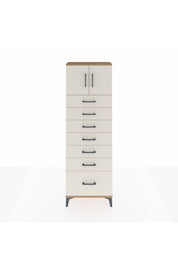 Arges Dolap Tek Raflı 7 Çekmeceli 2 Kapaklı 60x30x182 - S23M010V7A