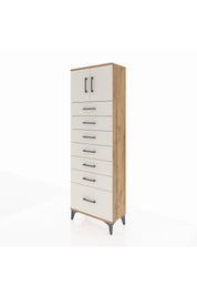 Arges Dolap Tek Raflı 7 Çekmeceli 2 Kapaklı 60x30x182 - S23M010V7A