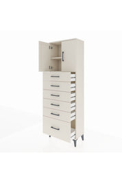 Arges Dolap 2 Raflı 6 Çekmeceli 2 Kapaklı 60x30x182 - S23M011V1A