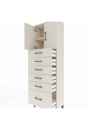 Arges Dolap 2 Raflı 6 Çekmeceli 2 Kapaklı 60x30x182 - S23M011V1A