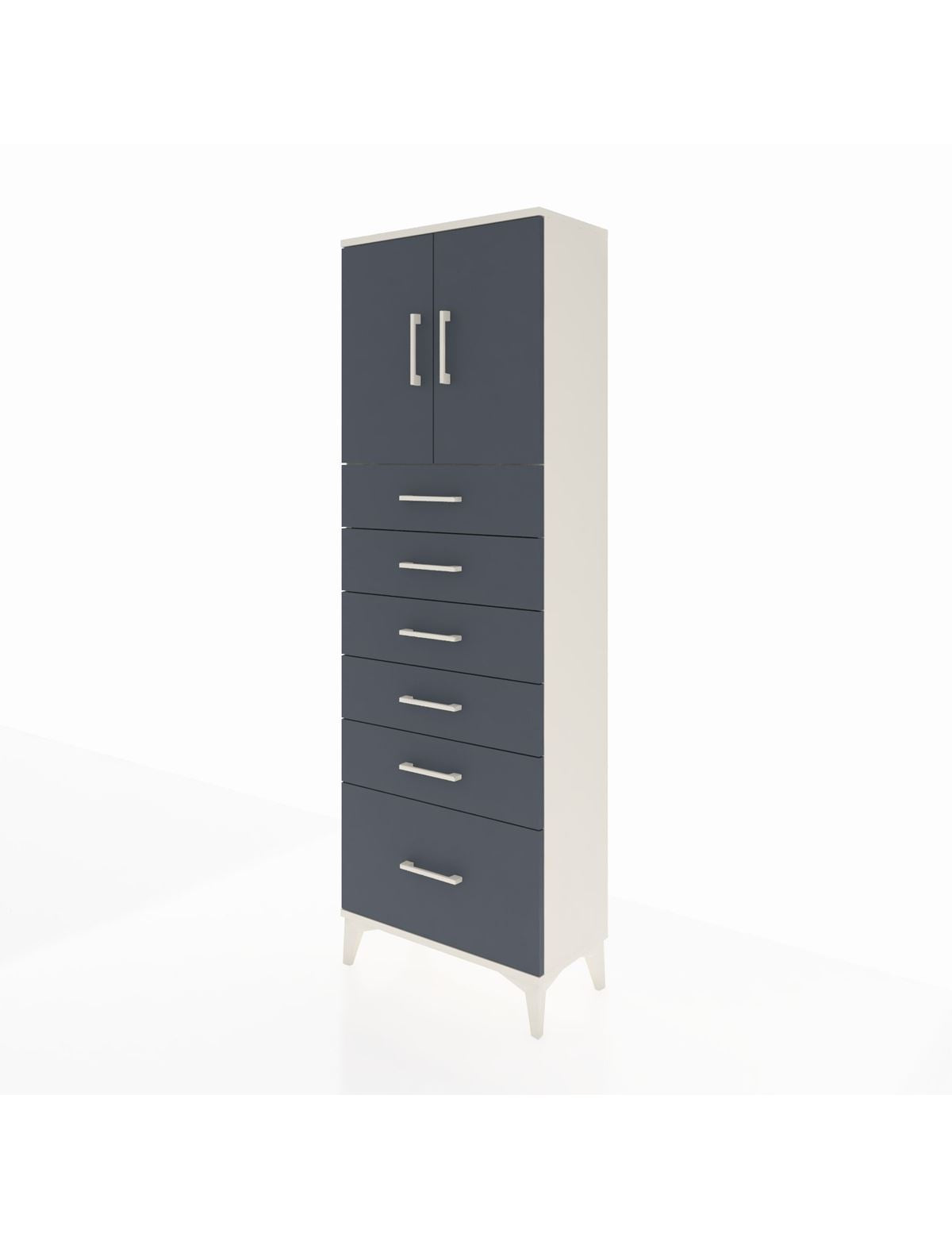 Arges Dolap 2 Raflı 6 Çekmeceli 2 Kapaklı 60x30x182 - S23M011V2A