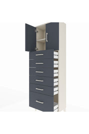 Arges Dolap 2 Raflı 6 Çekmeceli 2 Kapaklı 60x30x182 - S23M011V2A