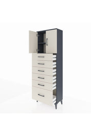 Arges Dolap 2 Raflı 6 Çekmeceli 2 Kapaklı 60x30x182 - S23M011V4A