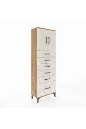 Arges Dolap 2 Raflı 6 Çekmeceli 2 Kapaklı 60x30x182 - S23M011V7A