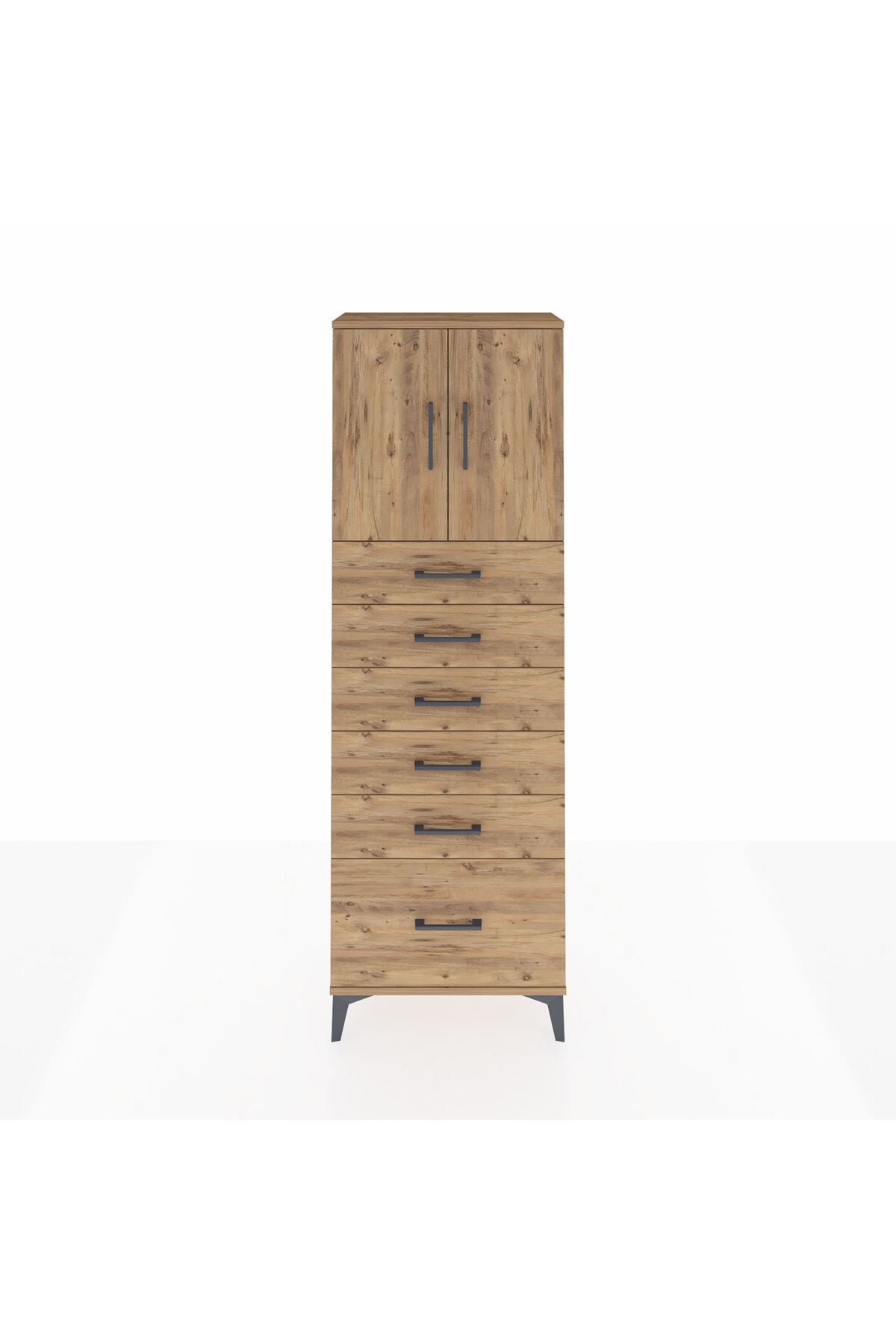 Arges Dolap 2 Raflı 6 Çekmeceli 2 Kapaklı 60x30x182 - S23M011V9A