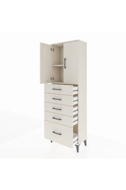 Arges Dolap 2 Raflı 5 Çekmeceli 2 Kapaklı 60x30x182 - S23M012V1A