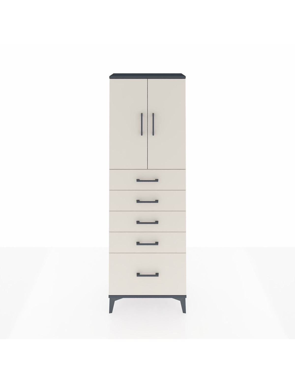 Arges Dolap 2 Raflı 5 Çekmeceli 2 Kapaklı 60x30x182 - S23M012V4A