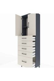 Arges Dolap 2 Raflı 5 Çekmeceli 2 Kapaklı 60x30x182 - S23M012V4A