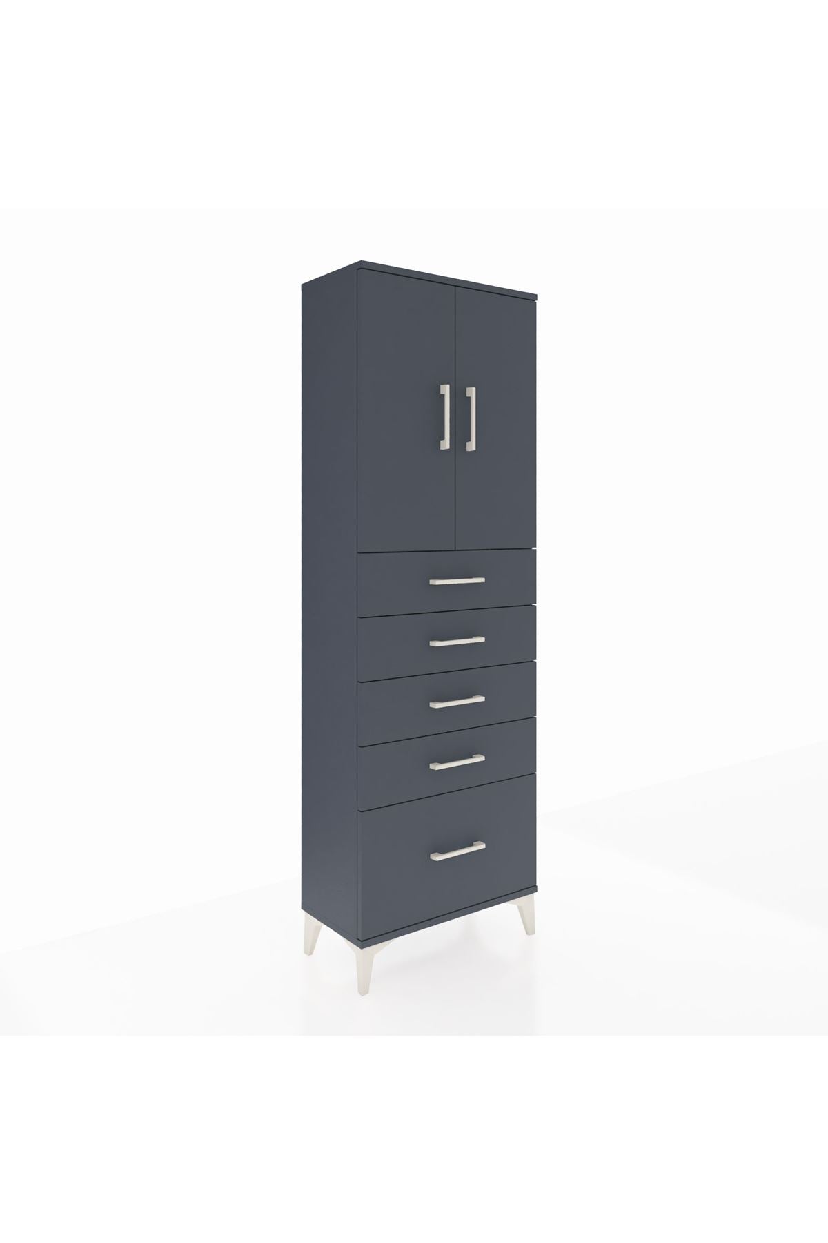 Arges Dolap 2 Raflı 5 Çekmeceli 2 Kapaklı 60x30x182 - S23M012V5A