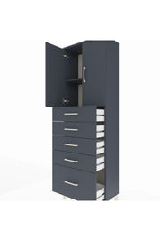 Arges Dolap 2 Raflı 5 Çekmeceli 2 Kapaklı 60x30x182 - S23M012V5A